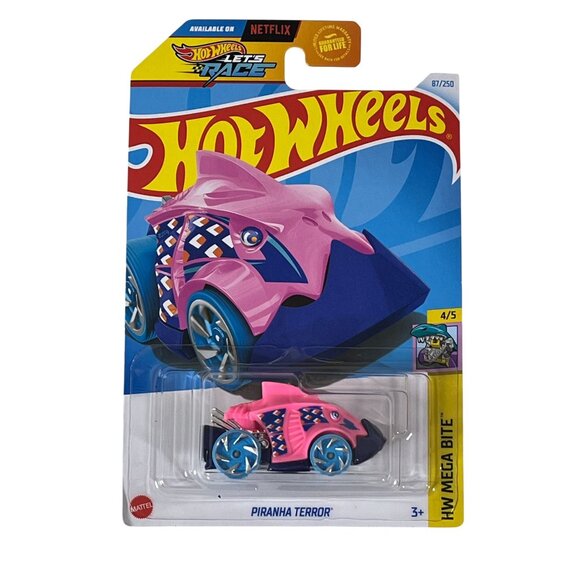 Hot Wheels Piranha Terror HW Mega Bite 2024 Mainline 87/250 Pink Diecast Car - Picture 1 of 7